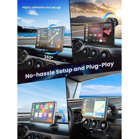Carplay Screen for Car, 9 Portable Wireless Android Auto, 4K Dash Cam - Picture 8 of 8
